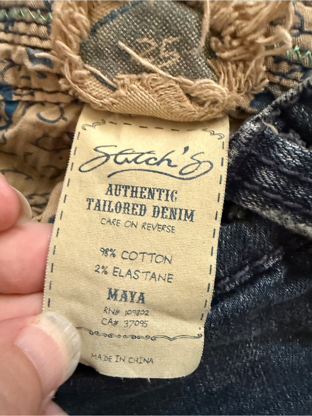 Y2K Stitch’s Maya Indian button country girl jeans 25 - Picture 8 of 11